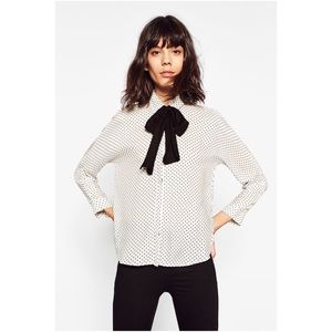 Zara Polka Dot and Bow Top - Small
